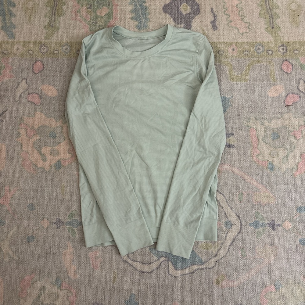 lululemon athletica Light Green Long Sleeve Tee
